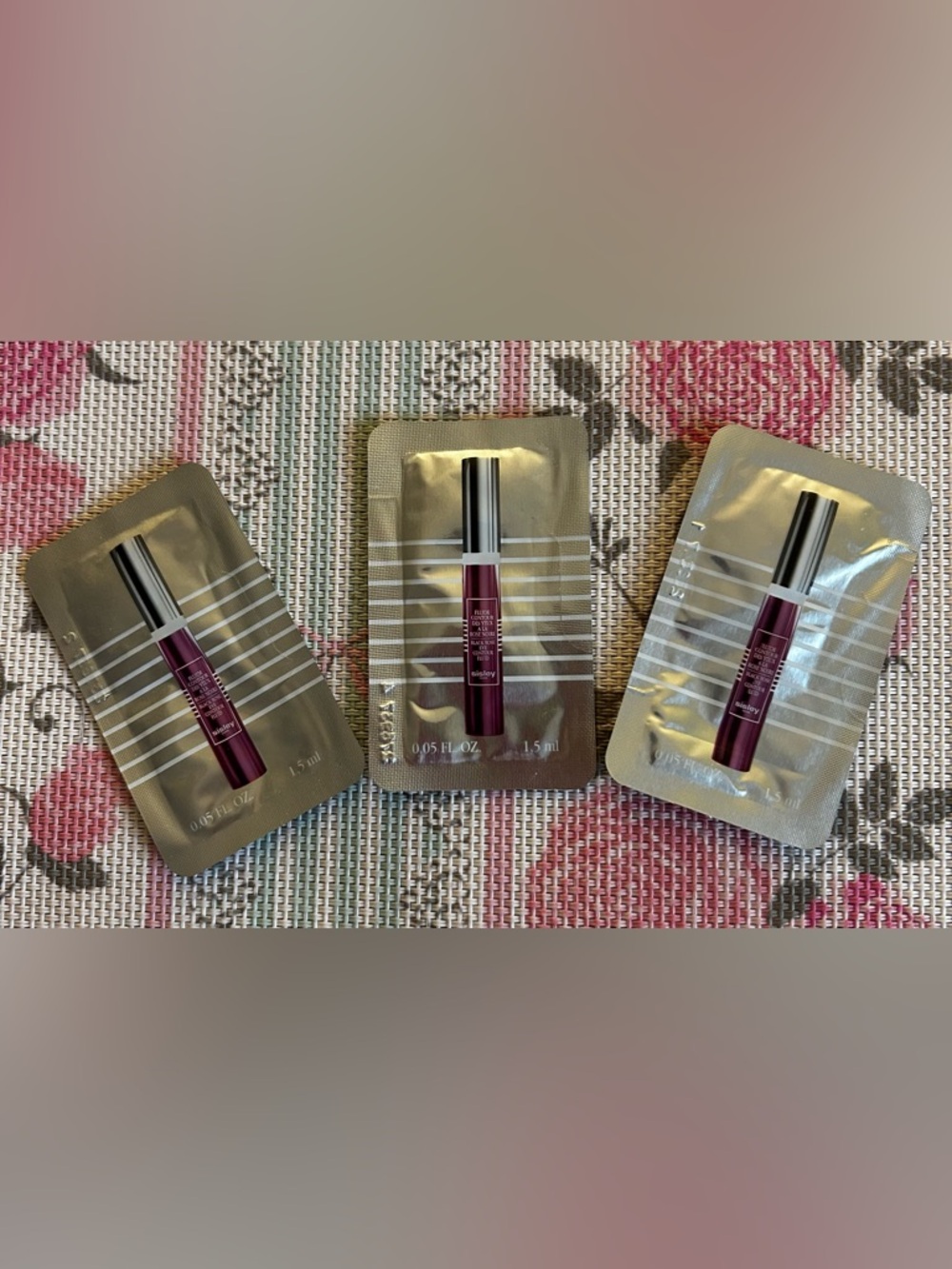 3 x Sisley Black Rose Eye Contour Fluid Sample Packs - 1.5ml/.05oz each TRAVEL